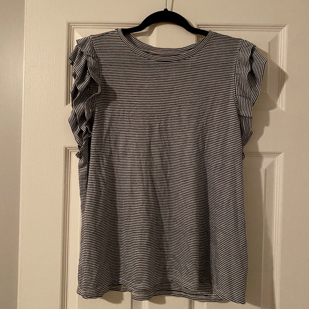Black and white striped top